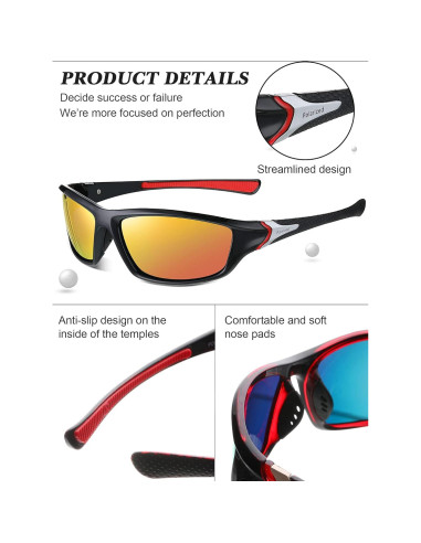 Gafas de Sol Deportivas Frienda 6 Paquetes Polarizadas