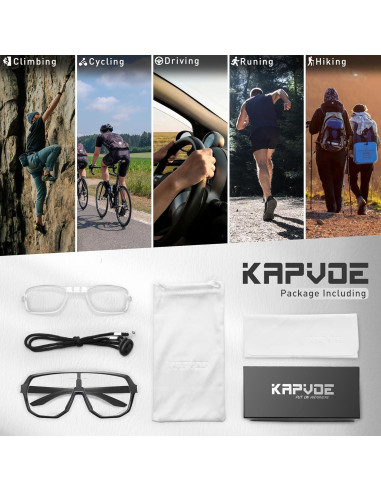 Gafas de Ciclismo KAPVOE Fotoquímicas UV400 para Adultos