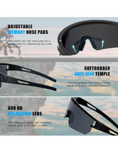 Gafas de sol AVV Baseball - Ciclismo UV400 para adultos
