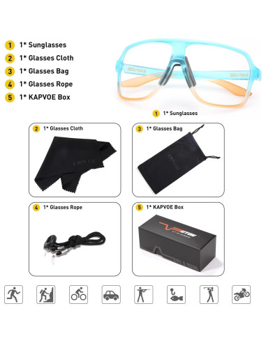 Gafas de Ciclismo KAPVOE Fotoquímicas UV400 Unisex