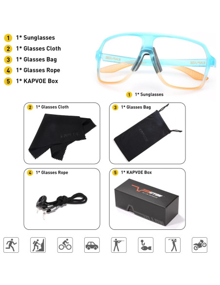 Gafas de Ciclismo KAPVOE Fotoquímicas UV400 Unisex Gafas de Ciclismo KAPVOE Fotoquímicas UV400 Unisex