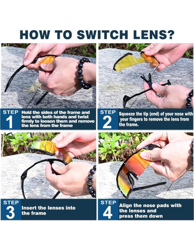 Gafas de sol deportivas Aikertec con 3 lentes UV400
