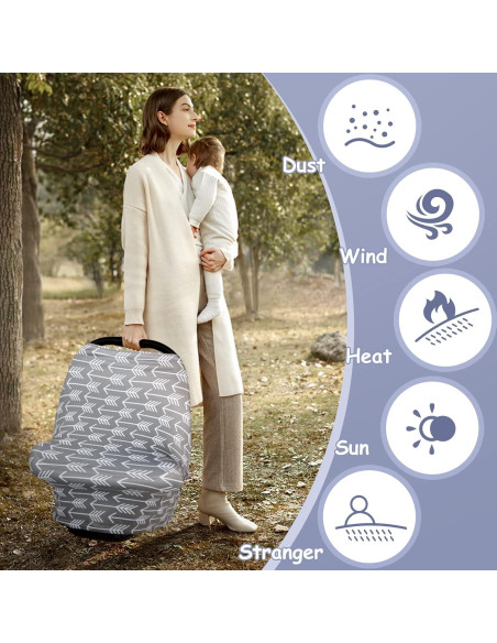 Cubierta de Lactancia Yoofoss Gris - Funda para Cochecito y Asiento Cubierta de Lactancia Yoofoss Gris - Funda para Cochecito y Asiento