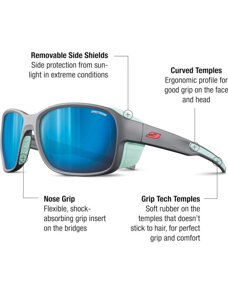 Gafas de sol Julbo Monterosa 2 Unisex 54mm con protectores Gafas de sol Julbo Monterosa 2 Unisex 54mm con protectores