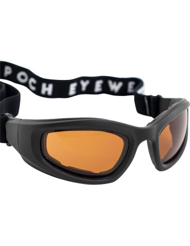 Gafas de Motocicleta Epoch Eyewear Negras con Lente Ámbar