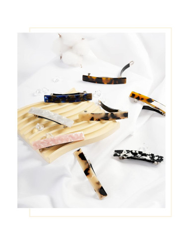 Pinzas para el cabello DF - 8 piezas de acetato 7.6 cm