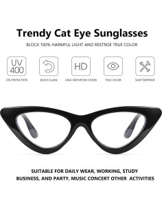 Gafas de sol LIKSMU ojo de gato para mujeres, bloqueo luz azul 2
