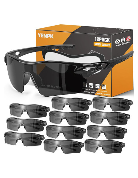 Paquete de 12 Gafas de Seguridad YENPK Z87.1 UV Anti-Rayas Paquete de 12 Gafas de Seguridad YENPK Z87.1 UV Anti-Rayas