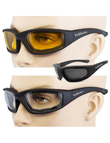 Gafas de Motocicleta Allhave S16 UV Anti-Viento 3 Pcs