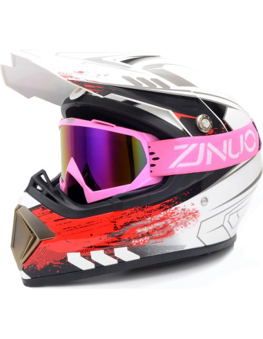 Gafas de Moto ZJNUO 833 Rosa Lente Anti UV Resistentes