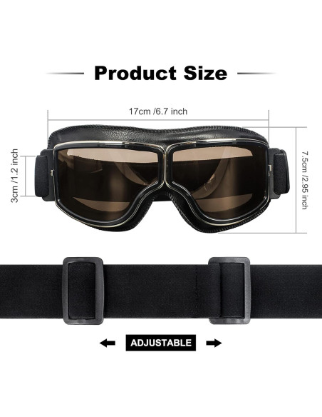 Gafas de Motociclismo YOTAWA Vintage Unisex Anti-Rayones Gafas de Motociclismo YOTAWA Vintage Unisex Anti-Rayones