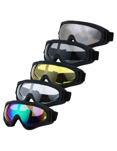 Paquete de 5 Gafas de Motocicleta LJDJ - UV400 y Acolchado