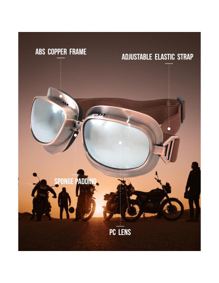 Gafas de piloto vintage CRG Sports para motocicleta unisex
