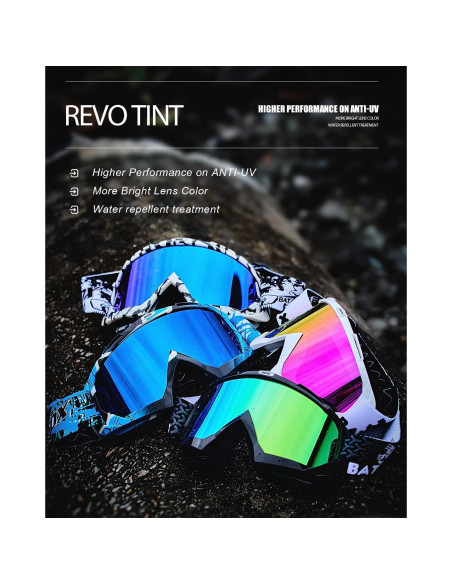 Gafas de Motocross BATFOX 816 UV400 Antideslizantes Gafas de Motocross BATFOX 816 UV400 Antideslizantes