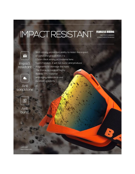 Gafas de Motocross BATFOX UV400 A Prueba de Polvo Gafas de Motocross BATFOX UV400 A Prueba de Polvo