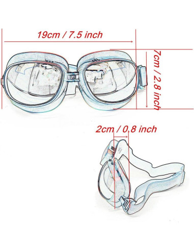 Gafas de Motocicleta Evomosa MG53 Retro Amarillas