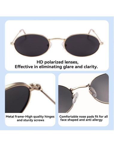 Gafas de sol ovaladas Dollger vintage UV400 para mujeres