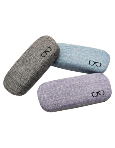 Funda Dura para Gafas HSYMQ 3 Pack Tela Lino Grande