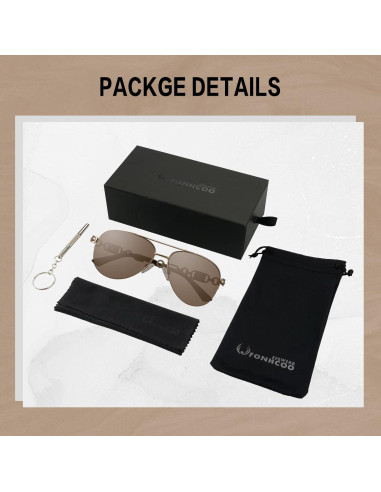Gafas de sol Aviador FONHCOO Metal UV400 Espejadas