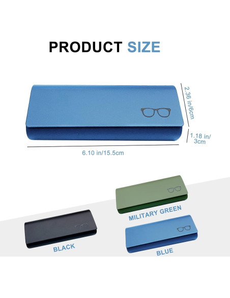 Estuche Duro para Gafas Shennan 3 Pcs PU Azul Estuche Duro para Gafas Shennan 3 Pcs PU Azul