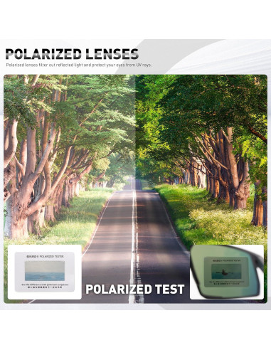 KAPVOE Gafas de Ciclismo Polarizadas UV400 para Adultos