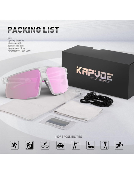 KAPVOE Gafas de Ciclismo Polarizadas UV400 para Adultos KAPVOE Gafas de Ciclismo Polarizadas UV400 para Adultos