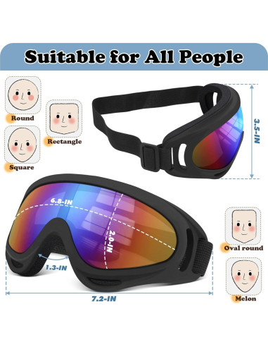 Gafas de Motocross YENPK Paquete de 2 con Lentes Anti-impacto
