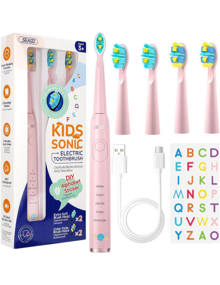 Cepillo de Dientes Eléctrico SEAGO SG-2303 para Niños Rosa Cepillo de Dientes Eléctrico SEAGO SG-2303 para Niños Rosa