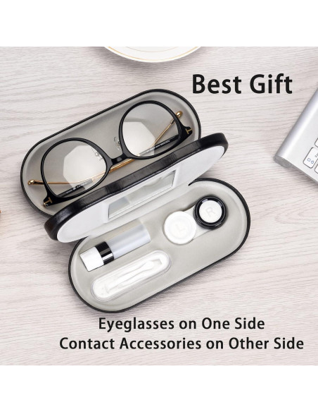 Estuche 2 en 1 Muf para Lentes y Gafas con Espejo Negro Estuche 2 en 1 Muf para Lentes y Gafas con Espejo Negro