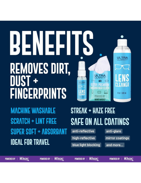 Spray Limpiador de Lentes Ultra Clarity 3 Piezas 210ml Spray Limpiador de Lentes Ultra Clarity 3 Piezas 210ml