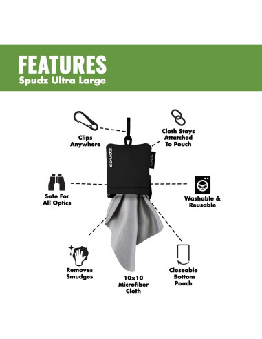 Paño Microfibra Spudz Ultra 25.4 cm x 25.4 cm Bolsa Neopreno