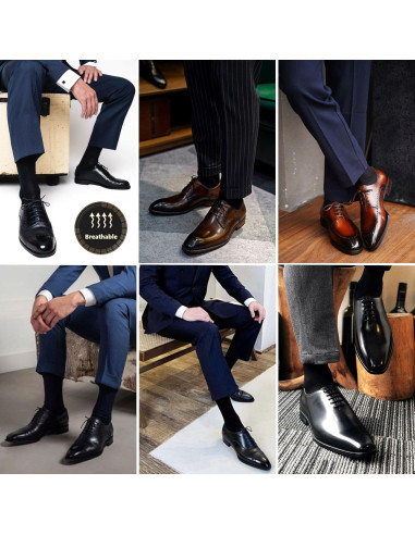 Calcetines de seda para hombres Lonxu - 3 pares negros transpirables