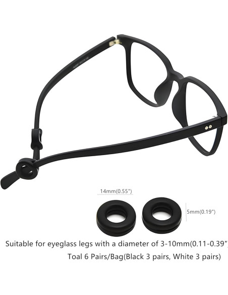 Grapas Antideslizantes para Gafas - 6 Pares de Silicona Grapas Antideslizantes para Gafas - 6 Pares de Silicona