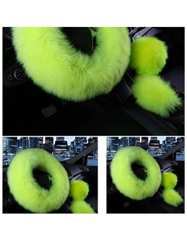 Juego de 3 Fundas para Volante y Palanca SPANICE Verde