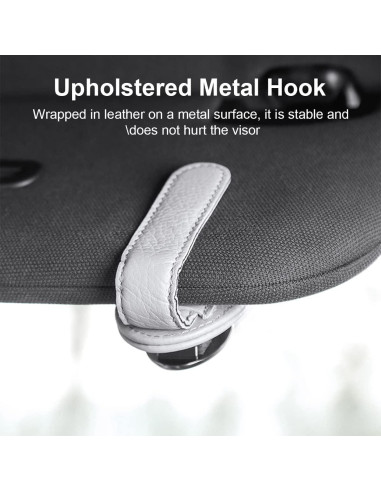Soporte para Gafas de Sol Whksoy Clip de Cuero Gris