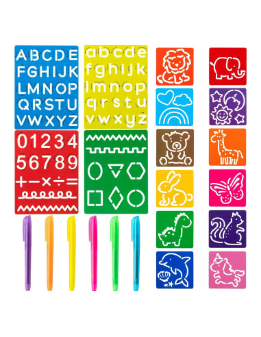 Juego de Plantillas de Trazado de Letras 22 Piezas 3sscha