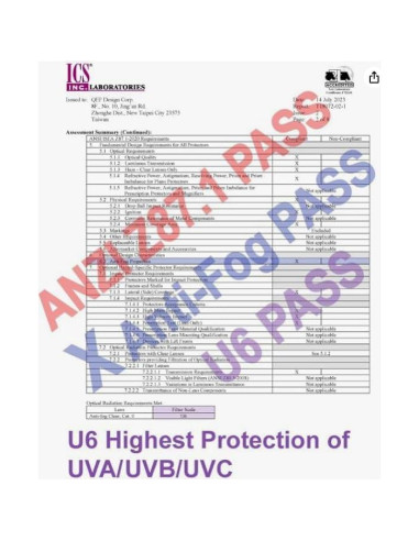 Gafas de Seguridad Claras U6 Anti Niebla ANSI Z87+ Flexibles