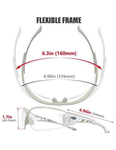 Gafas de Seguridad Claras U6 Anti Niebla ANSI Z87+ Flexibles Gafas de Seguridad Claras U6 Anti Niebla ANSI Z87+ Flexibles