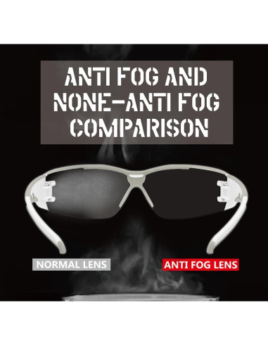 Gafas de Seguridad Claras U6 Anti Niebla ANSI Z87+ Flexibles