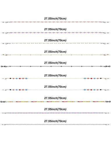 Cadenas para Gafas ONESING 10 Pcs Multicolor Ajustables