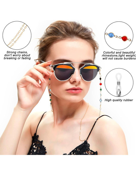 Cadenas para Gafas ONESING 10 Pcs Multicolor Ajustables Cadenas para Gafas ONESING 10 Pcs Multicolor Ajustables