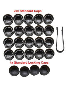 Tapa Central de Rueda XUKEY para Audi 20pcs 25mm Negro 2