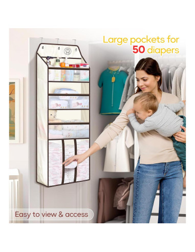 Organizador de Pañales Colgante KEETDY Beige 109.2x39.9cm