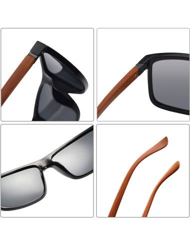 Gafas de Sol Polarizadas Hombre T4 Lente Gris Marco Negro