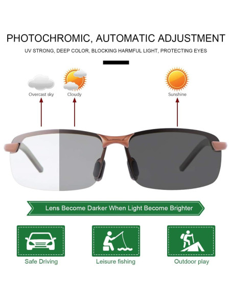 Gafas de sol YIMI fotocromáticas polarizadas UV400 unisex Gafas de sol YIMI fotocromáticas polarizadas UV400 unisex