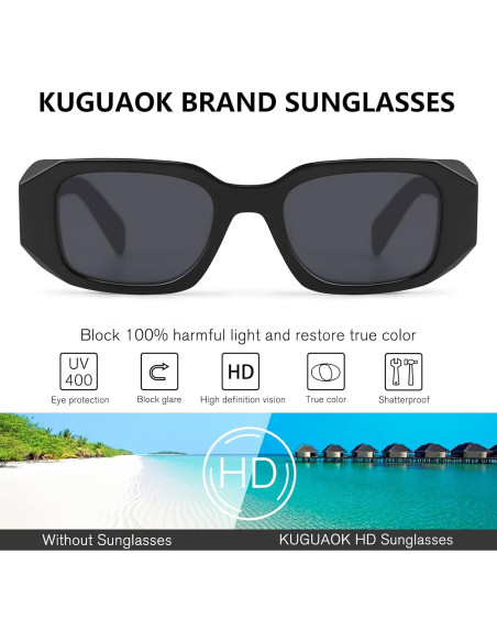 Gafas de Sol KUGUAOK Retro 90s 100% UV Mujeres 3 Pzs Gafas de Sol KUGUAOK Retro 90s 100% UV Mujeres 3 Pzs