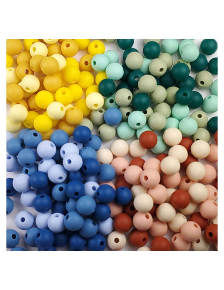 Perlas de Silicona 9mm Blue Rabbit Co - 250 Piezas en 3 Tonos Perlas de Silicona 9mm Blue Rabbit Co - 250 Piezas en 3 Tonos