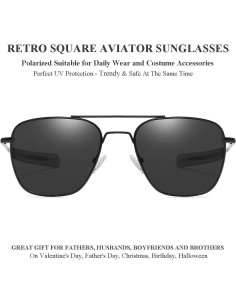 Gleyemor Gafas de Sol Aviador Polarizadas Hombres 55mm 2