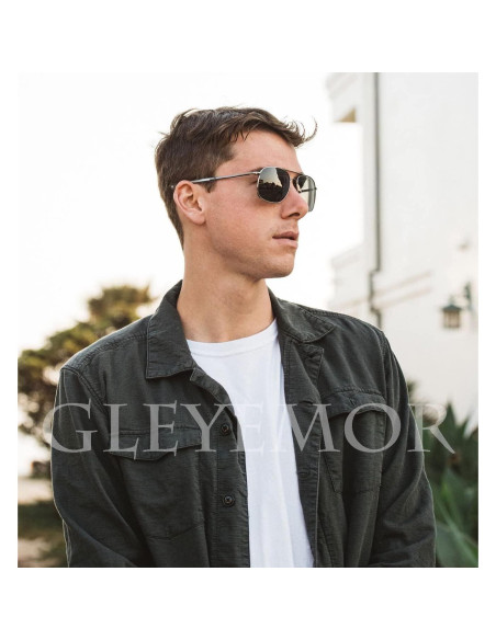 Gleyemor Gafas de Sol Aviador Polarizadas Hombres 55mm Gleyemor Gafas de Sol Aviador Polarizadas Hombres 55mm