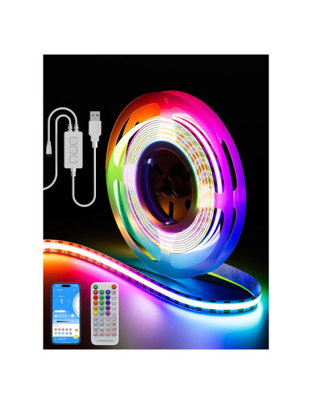 Tira LED RGB Smart IC PAUTIX 2m USB Multicolor Control APP Tira LED RGB Smart IC PAUTIX 2m USB Multicolor Control APP